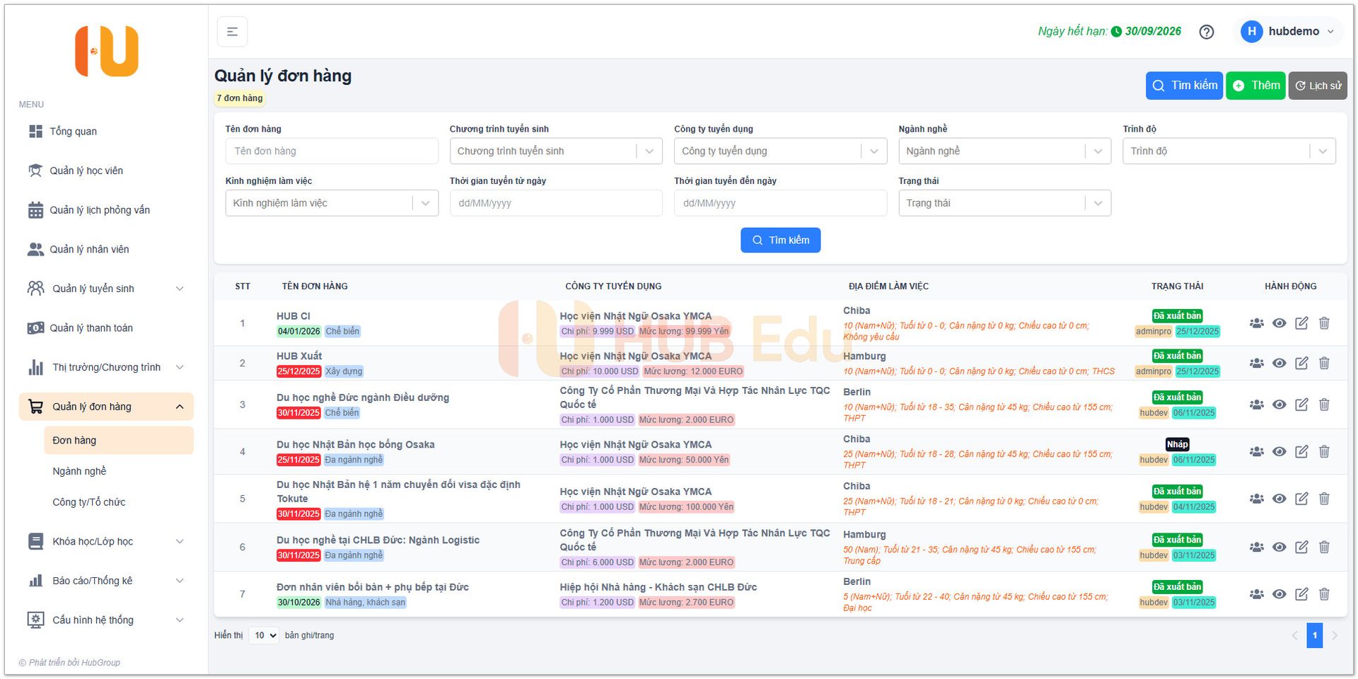 Quản lý đơn hàng – thi tuyển – phỏng vấn thông minh