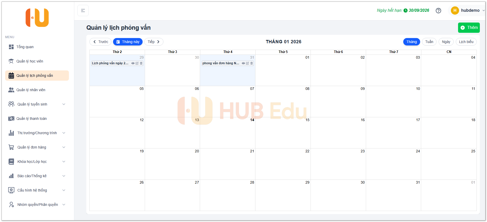 Quản lý lịch phỏng vấn