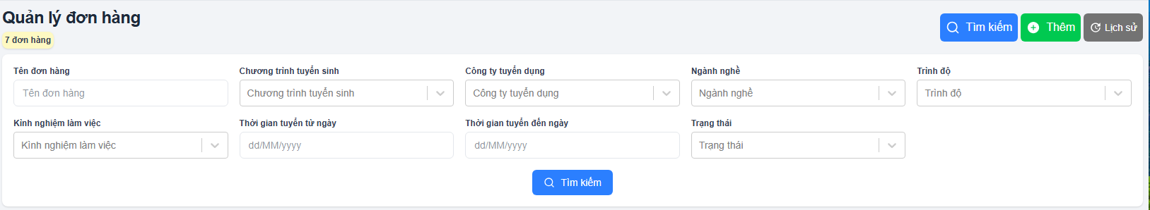 Tìm kiếm đơn hàng